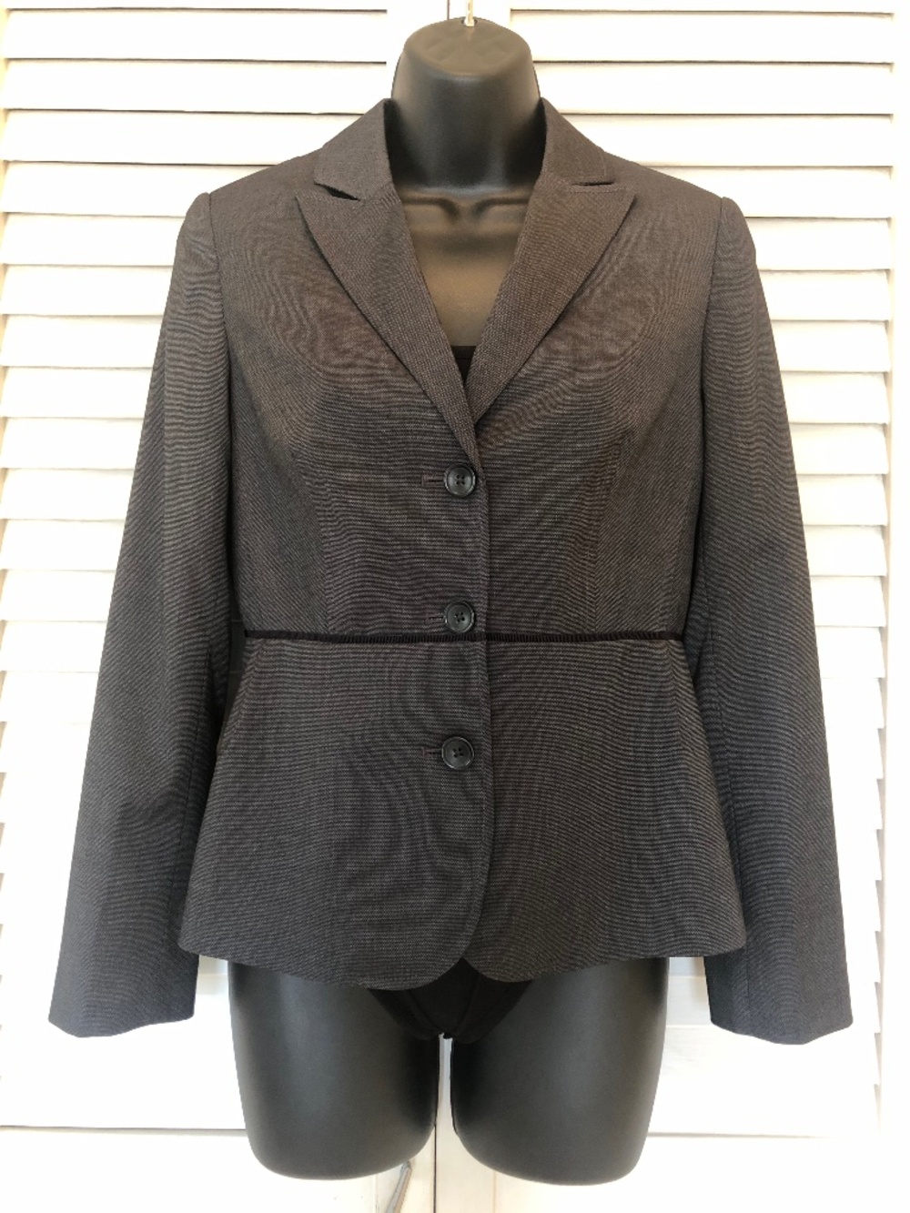 Grey Suit Jacket- Peplum! EUC